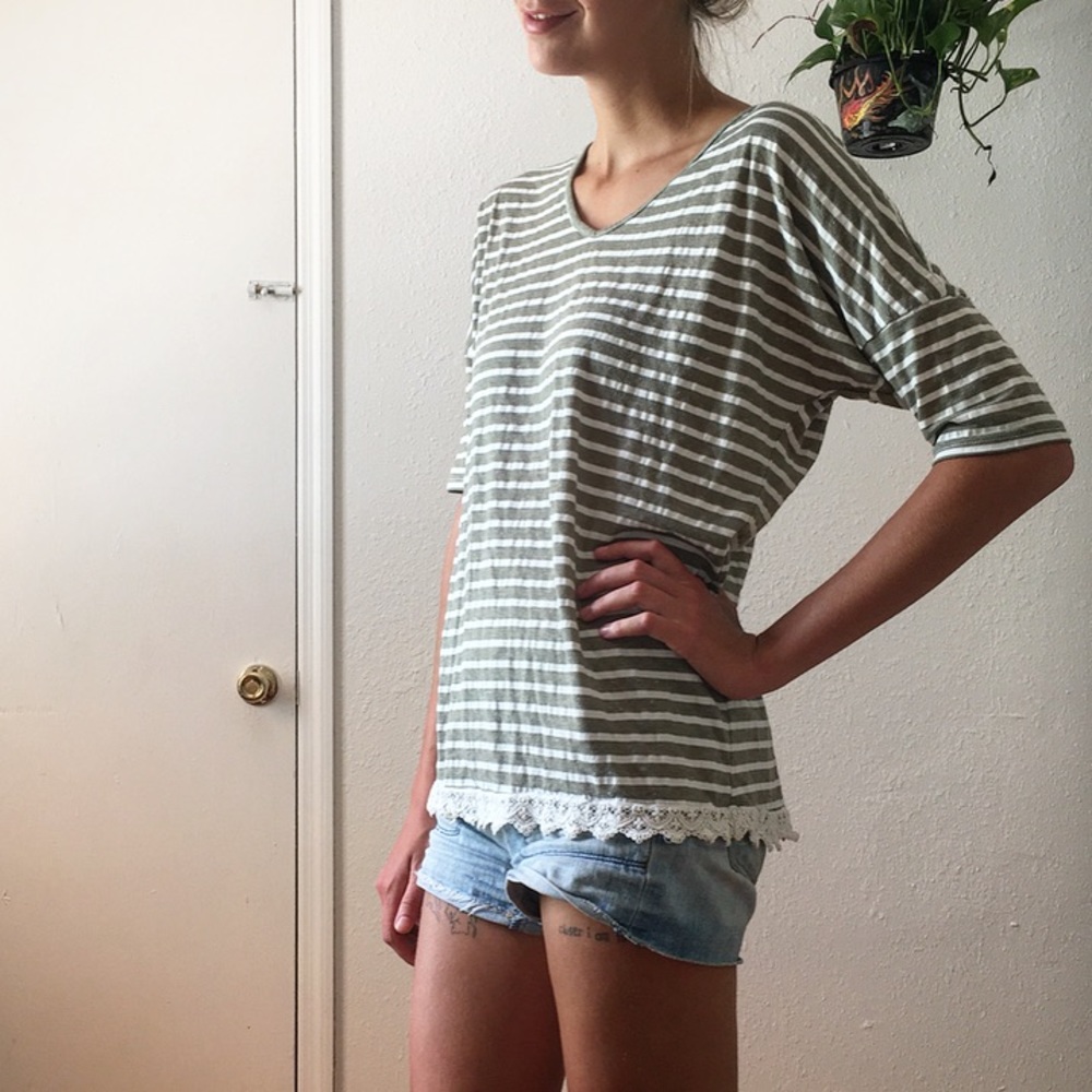 Kori half sleeve striped tee